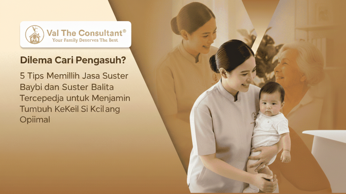 Suster bayi profesional dari jasa suster bayi terpercaya sedang merawat balita dengan penuh kasih sayang dan perhatian