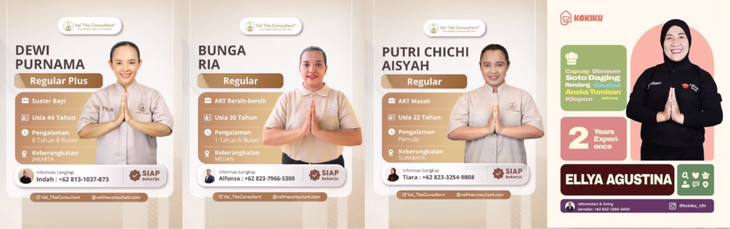 Suster Bayi Babysitter - Asisten Rumah Tangga Masak - Bersih Rumah - Spesialis Masak Rumahan Kokiku